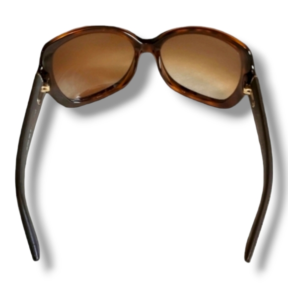 Vintage Gucci Brown Gradient Oversized G Logo Luxury Sunglasses With Case & COA